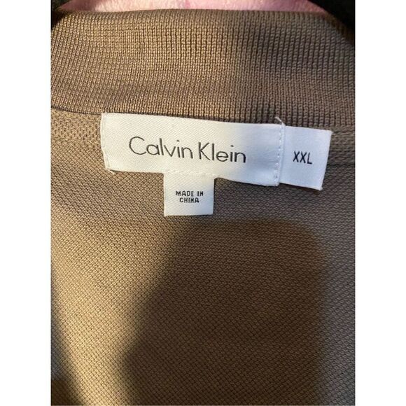 Calvin Klein Mens Short Sleeve Brown Polo Shirt Size XXL - Picture 4 of 4